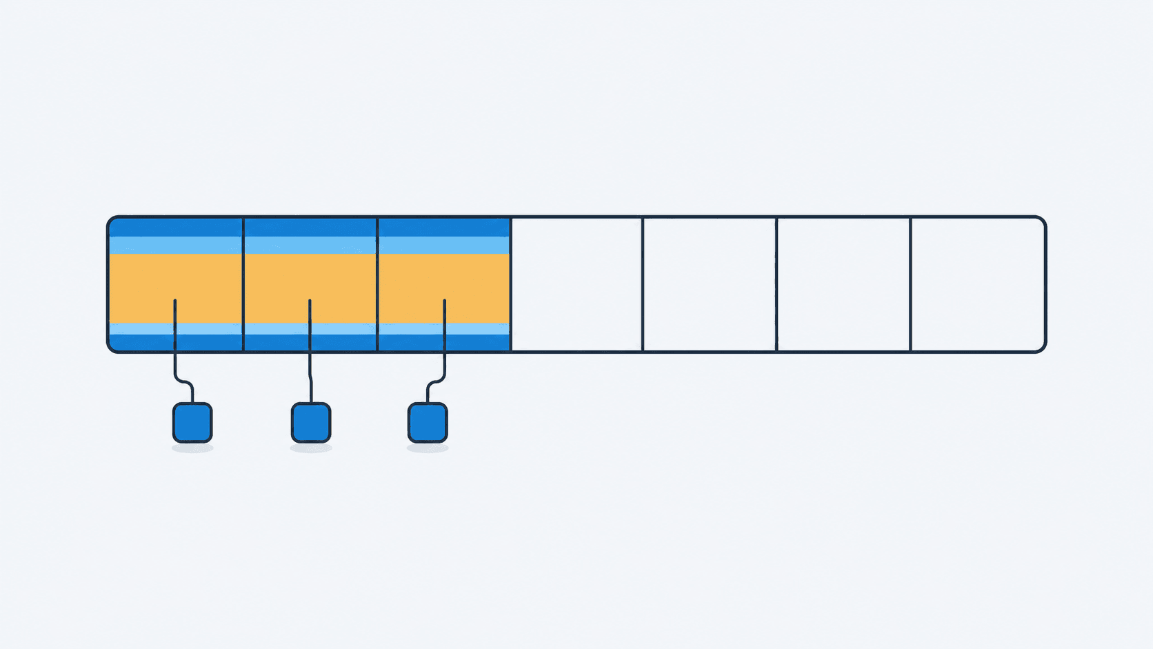 Segmented Capacity Bar with Blue Nodes